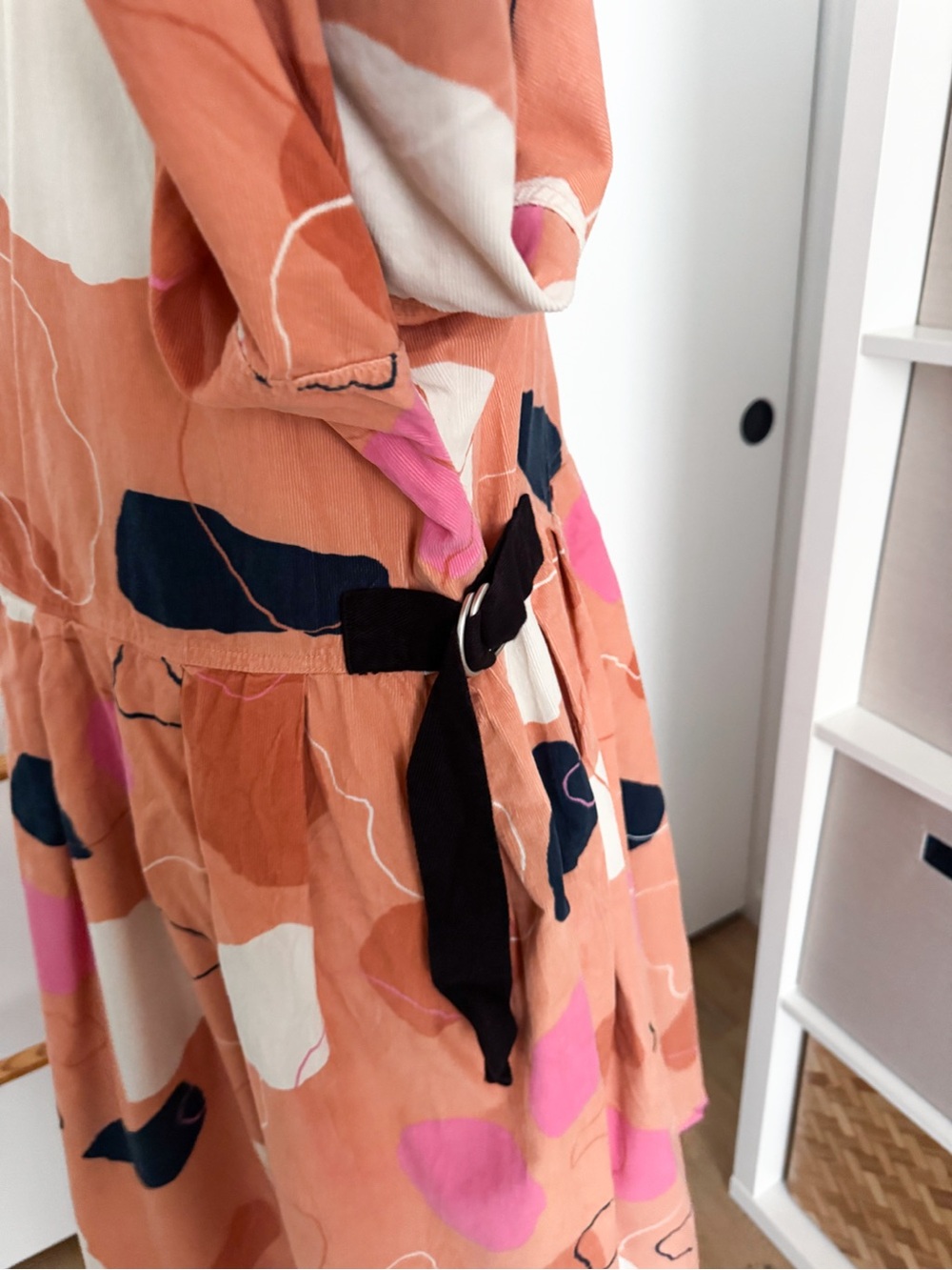 Gorman Rock Solid Sadie Dress Abstract Print Cotton Midi Orange Pink - Picture 6 of 13